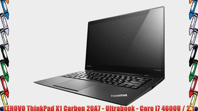 LENOVO ThinkPad X1 Carbon 20A7 - Ultrabook - Core i7 4600U / 2.1 GHz - Windows 8.1 Pro 64-bit