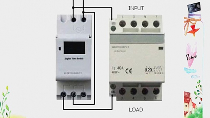 7 Day 24 Hours Timer with a N/O 4 Pole 40 Amps 120/208/240/277V Control 120VAC in DIN rail