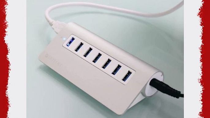 Satechi 7 Port USB 3.0 Premium Aluminum Hub (White Trim) for iMac MacBook Air MacBook Pro MacBook