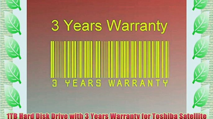 1TB Hard Disk Drive with 3 Years Warranty for Toshiba Satellite L655-S5191 Laptop Notebook