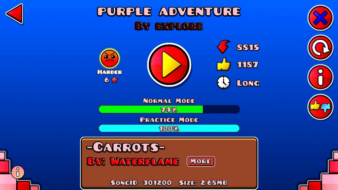 EL MUNDO MORADO GEOMETRY DASH [1.9] - Purple Adventure by Explore -  Bycraftxx