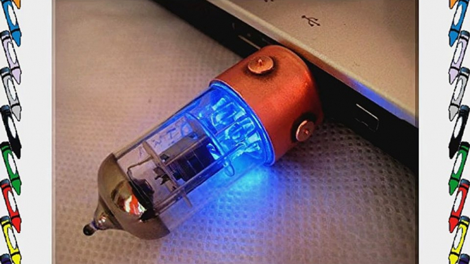 Handmade 64GB BLUE Pentode Radio Tube USB Flash Drive. Steampunk/Industrial style ####### (Tags: