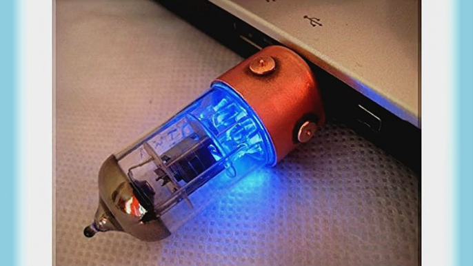 Handmade 32GB BLUE Pentode Radio Tube USB Flash Drive. Steampunk/Industrial style ####### (Tags: