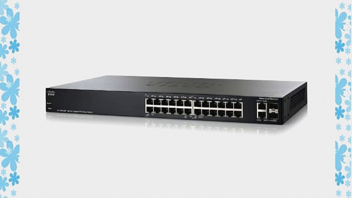 Cisco SG200-26P Gigabit Ethernet Smart Switch 24 10/100/1000 Ports PoE and 2 Combo Mini-GBIC