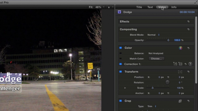 Final Cut Pro X Titles, Keyframes and Motion Integration