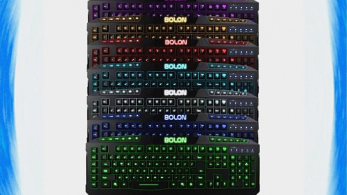 Qisan(TM) BOLON 7 Colors LED USB Wired Illuminated Ergonomic Backlight Gaming...