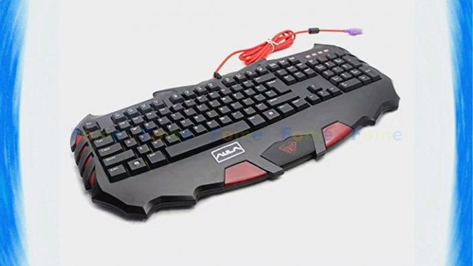 FOME QWERTY AULA PS2 The Dabkin Blade Wired Multi-media Backlight Gaming Keyboard-Black   FOME