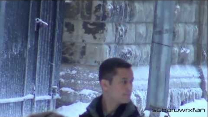 Joseph Gordon-Levitt Filming Scene in Snow! (The Dark Knight Rises)