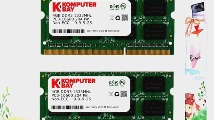 Komputerbay 8GB (2x 4GB) DDR3 SODIMM (204 pin) 1333Mhz PC3-10600 (9-9-9-25) Laptop Notebook