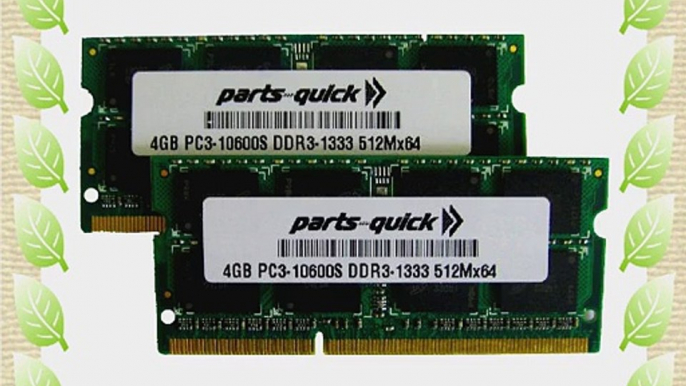 8GB 2x 4GB Toshiba Portege R705-P35 DDR3 PC3-10600 204 pin 1333MHz SODIMM Memory RAM (PARTS-QUICK