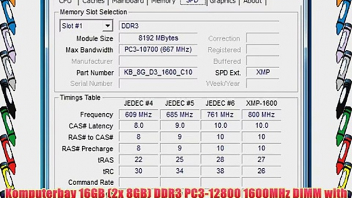 Komputerbay 16GB (2x 8GB) DDR3 PC3-12800 1600MHz DIMM with Red Heatspreaders 240-Pin RAM Desktop