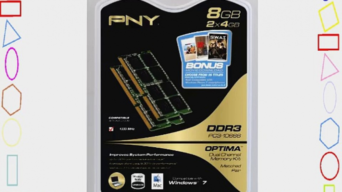 PNY DDR3 8GB (2x4GB) 1333MHz (PC3-10666) CAS 9 1.5V PC Memory Desktop Kit (MD8192KD3-1333)