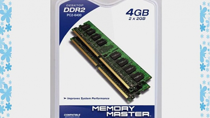 Memory Master 4 GB (2 x 2GB) DDR2 800 MHz PC2-6400 Desktop DIMM Memory Modules MMD4096KD2-800