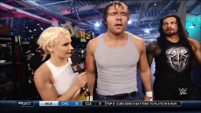 Renee Young interviews Dean Ambrose&Roman Reigns(18/6/15)