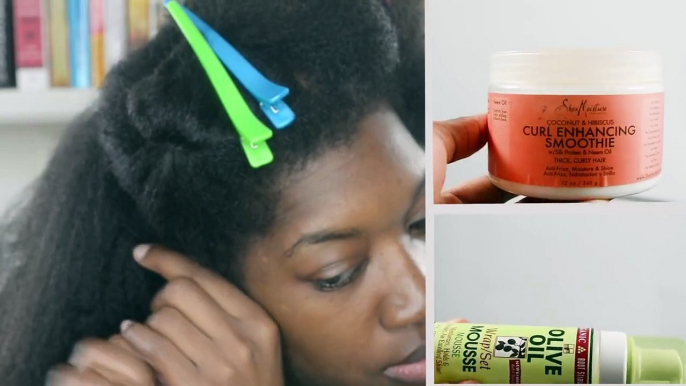 Heatless Curls on Natural Hair || Shea Moisture Curl Enhancing Smoothie || Perm Rods