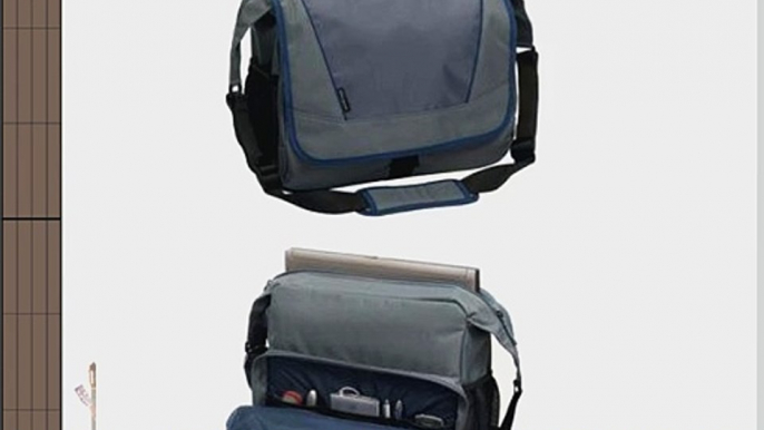 Targus Incognito Messenger Case Designed for 15.6 Inch Laptops TSM07003US Blue with Gray Accents)