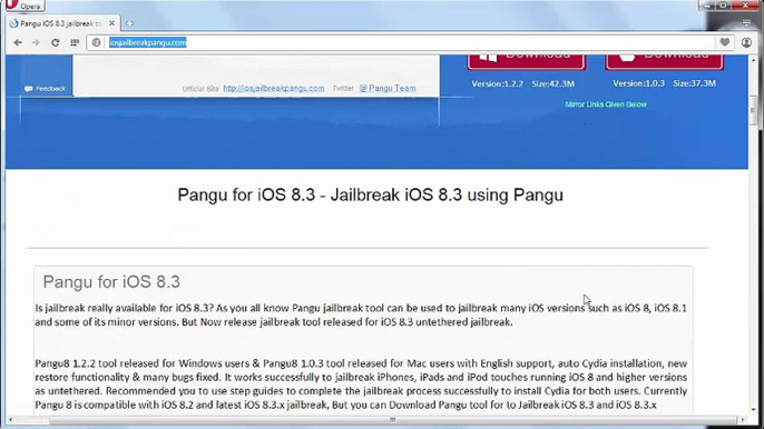 Pangu iOS 8.3 Jailbreak Téléchargement Gratuit (iPhone,  iPad,  iPod Touch) [Mac & Windows] Avec Proof