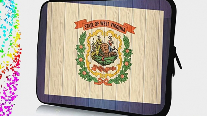 15 inch Rikki KnightTM West Virginia Flag on Distressed Wood Design Laptop Sleeve