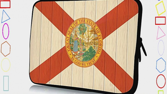 15 inch Rikki KnightTM Florida Flag on Distressed Wood Design Laptop Sleeve