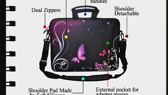 17 17.3 17.4 Inch Neoprene Notebook Laptop soft Sleeve Bag Case with Extra Side Pocket Pouch