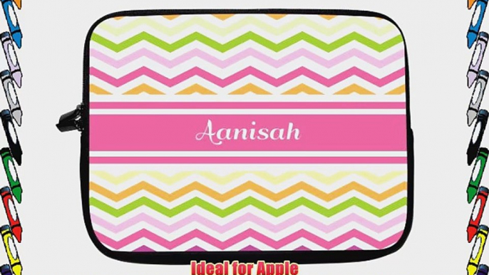 13 inch Rikki KnightTM Aanisah Pink Chevron Name Laptop Sleeve