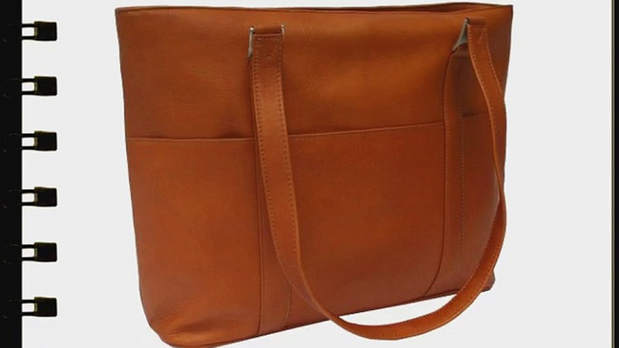 Piel Leather Computer Tote Bag Saddle One Size