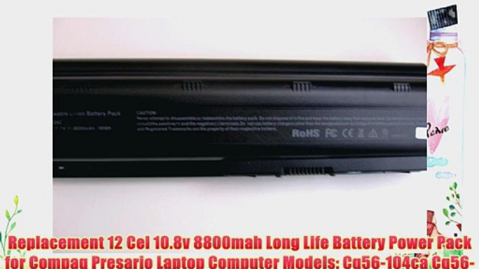 Replacement 12 Cel 10.8v 8800mah Long Life Battery Power Pack for Compaq Presario Laptop Computer