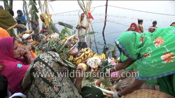 Chhat puja: Women perform rituals on the ghats of Yamuna in Delhi