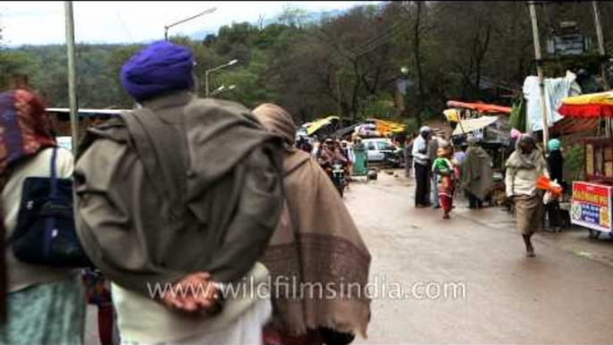 Crowd outside Dargah Peer Sai Baba Budhan Shahji in Punjab, India