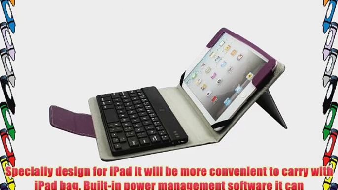 FOME New Wireless Removable Detachable Bluetooth Keyboard Folio Folding PU Leather Case Magnetic