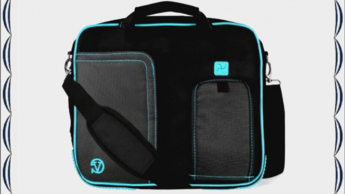 VanGoddy Pindar Sling BLACK AQUA BLUE Pro Deluxe Shoulder Messenger Carrying Bag for Samsung