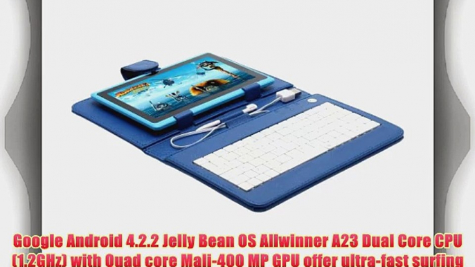 IRULU 7 Inch Tablet PC with Keyboard Case Android 4.2 Jelly Bean Dual Core 16GB Blue Tablet