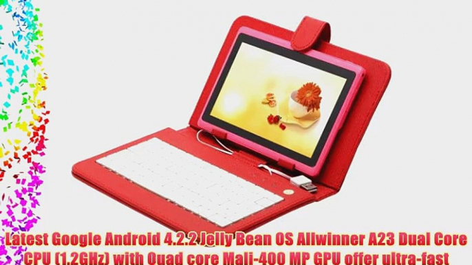 IRULU 7 inch Android Tablet PC With Keyboard Case4.2 Jelly Bean OS Dual Core Allwinner A23