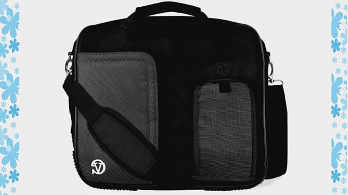 VanGoddy Pindar Sling Pro Deluxe Shoulder Messenger Carrying Bag JET DARK BLACK for Samsung