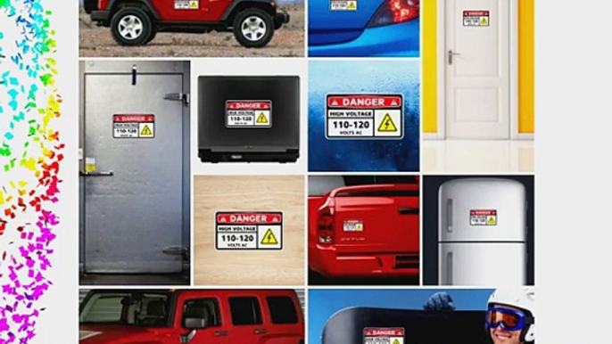 Decals Stickers Danger High Voltage 110-120 Volts Ac Tablet Laptop Waterproof (35 X 20.4 In)