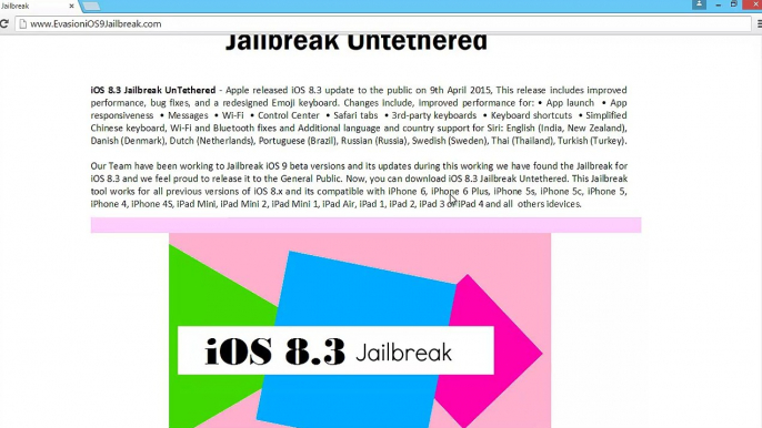 Howtojailbreak iphone 6/6 plus 5s/5c/5 with ios 8.3 untethered with Evasion