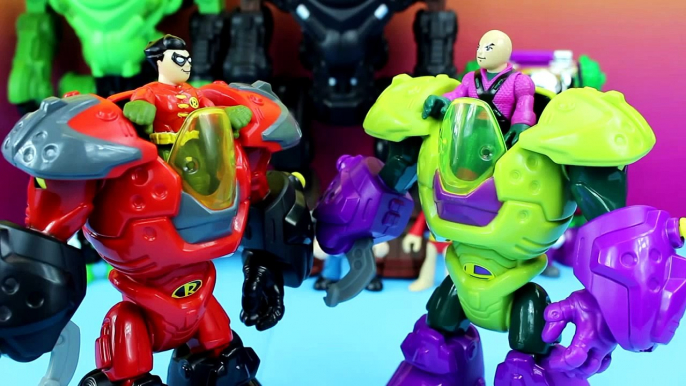 Imaginext Robot Wars with Batman Robin Green Lantern Superman Joker Lex Luther DC Superher