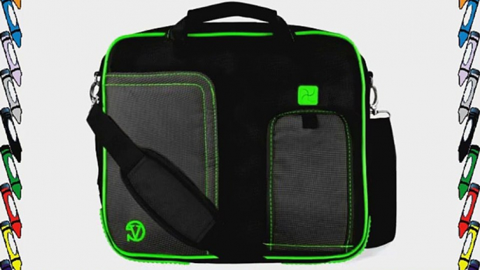 VanGoddy Pindar Sling BLACK LIME FOREST GREEN Pro Deluxe Shoulder Messenger Carrying Bag for