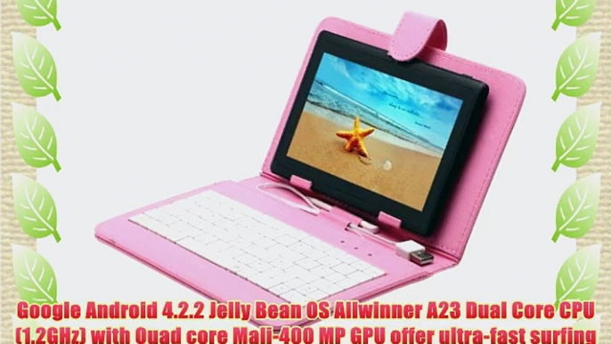 IRULU 7 inch Android Tablet PC With Keyboard Case4.2 Jelly Bean OS Dual Core Allwinner A23