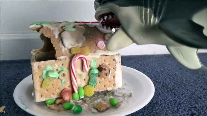 [Greattoys] Sharks vs Gingerbread House  Animal Planet Mega Great White Shark  Mega Shark