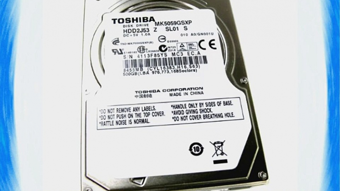 TOSHIBA MK5059GSXP 500GB 5400 RPM 8MB Cache 2.5 SATA 3.0Gb/s internal notebook hard drive -