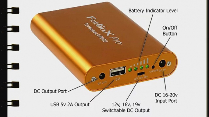 Fotodiox Pro Turbopack 9000 - DC 12v 25Wh Power Pack for B4 2/3 Lens (Fujinon Nikon Canon Angenieux