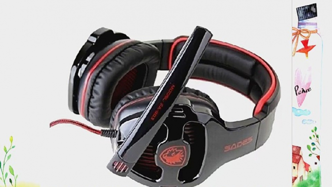 Black Sades SA-903 7.1 Surround Sound Effect USB Gaming Headset Headphone with Mic