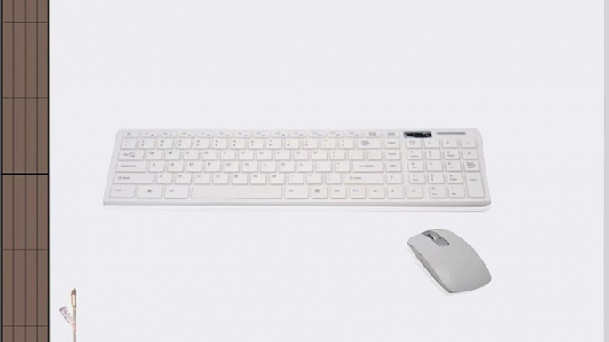 LaptopAcc White 2.4Ghz Wireless Keyboard Nano USB Receiver And Laser Mouse Combo For Windows