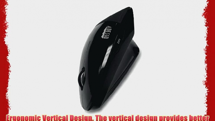 Adesso Vertical Ergonomic Illuminated Optical 6-Button 2.4 GHz RF Wireless Mouse - Right Hand