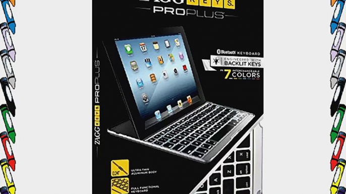 ZAGG KEYS PROPLUS BACKLIT Keyboard MOCHA black Leather for IPAD 2/3rd/4TH Generation