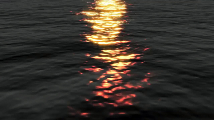 Beautiful Sunset on the Ocean Waves