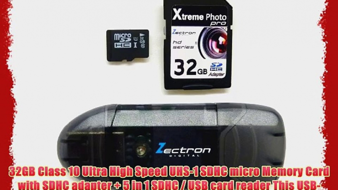 Zectron 32GB UHS-1 Micro Class 10 Memory Card for Canon EOS Rebel T3   5 in 1 USB-2 / SDHC