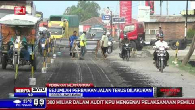 Perbaikan Jalur Pantura Brebes-Tegal Jelang Arus Mudik