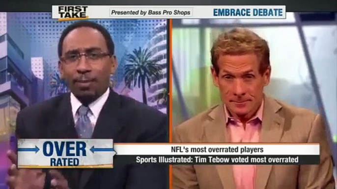 Skip Bayless and Stephen A  Smith on Tim Tebow Voted NFLs Most Overrated Player   ESPN First Take